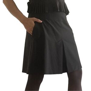 COACH 1941 Pleat Mini Skirt‎ Black Wool Blend A-line Pockets Pleated Academia